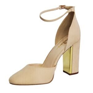 Lulus Laura Light Nude Suede Ankle Strap Heels Size 10 Beige Vegan Friendly